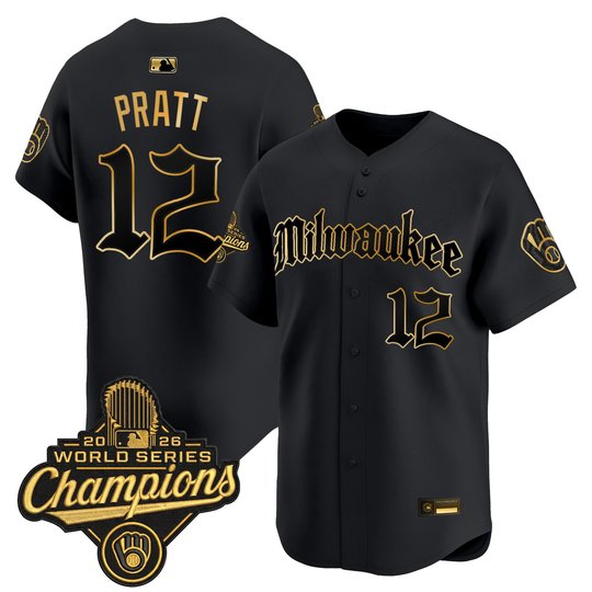 Men's Milwaukee Brewers 2026 World Series Champions Vapor Premier Limited Jersey - Gothic Edition - All Stitched