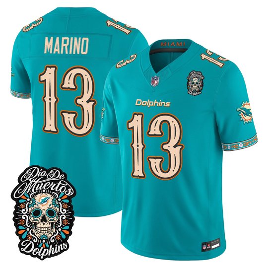 Men's Miami Dolphins Día de los Muertos Vapor Limited Jersey - All Stitched