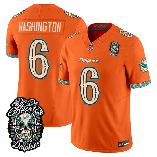 Men's Miami Dolphins Día de los Muertos Vapor Limited Jersey - All Stitched