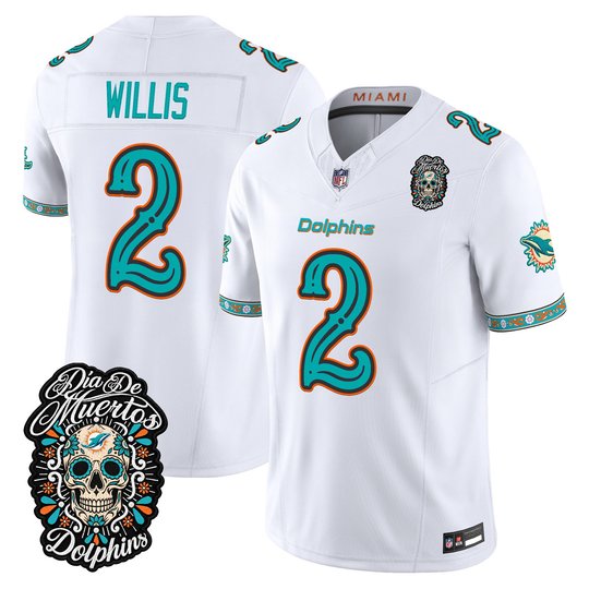 Men's Miami Dolphins Día de los Muertos Vapor Limited Jersey - All Stitched