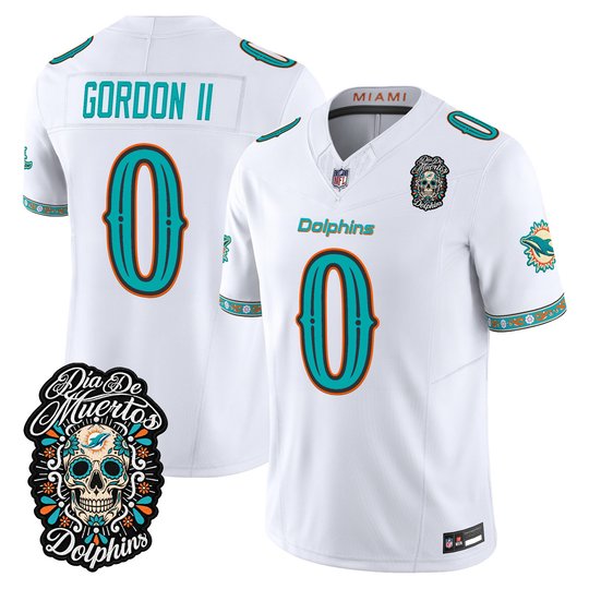 Men's Miami Dolphins Día de los Muertos Vapor Limited Jersey - All Stitched