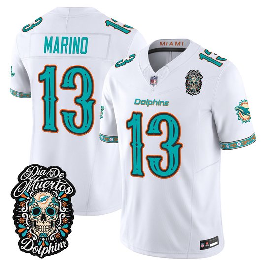 Men's Miami Dolphins Día de los Muertos Vapor Limited Jersey - All Stitched