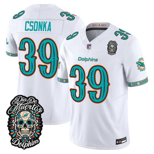 Men's Miami Dolphins Día de los Muertos Vapor Limited Jersey - All Stitched