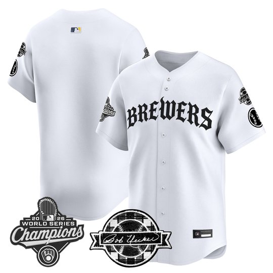 Men's Milwaukee Brewers 2026 World Series Champions Vapor Premier Limited Jersey - Old English Edition - All Stitched