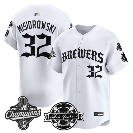 Men's Milwaukee Brewers 2026 World Series Champions Vapor Premier Limited Jersey - Old English Edition - All Stitched