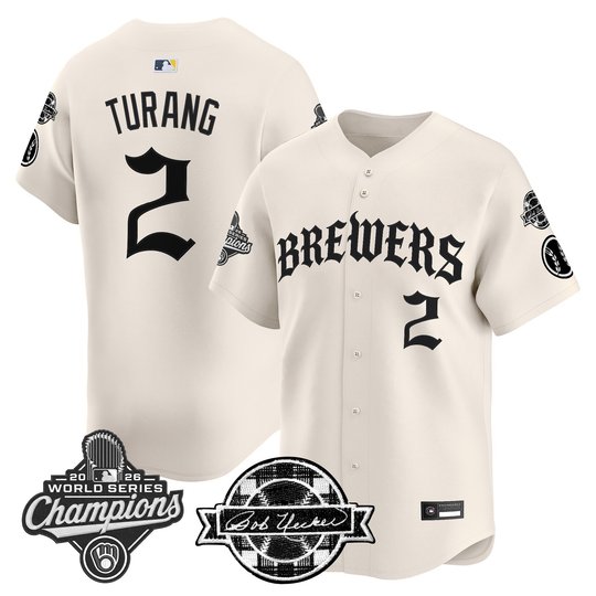 Men's Milwaukee Brewers 2026 World Series Champions Vapor Premier Limited Jersey - Old English Edition - All Stitched