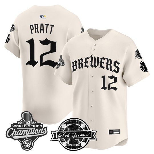 Men's Milwaukee Brewers 2026 World Series Champions Vapor Premier Limited Jersey - Old English Edition - All Stitched