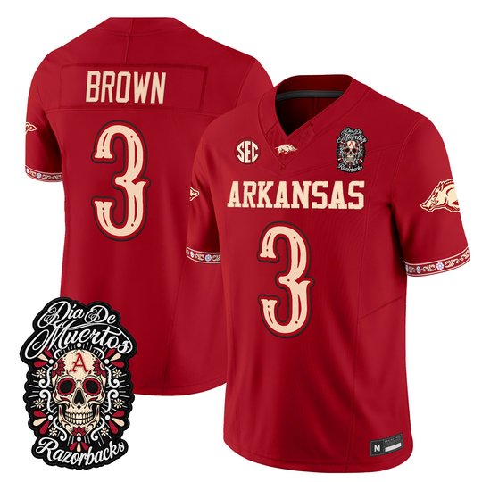Men's Arkansas Razorbacks Día de los Muertos Vapor Limited Jersey - All Stitched