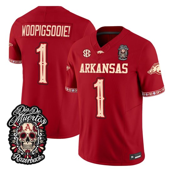 Men's Arkansas Razorbacks Día de los Muertos Vapor Limited Jersey - All Stitched