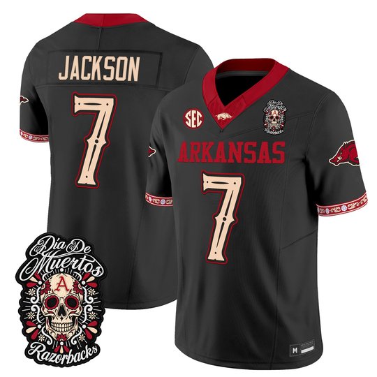 Men's Arkansas Razorbacks Día de los Muertos Vapor Limited Jersey - All Stitched