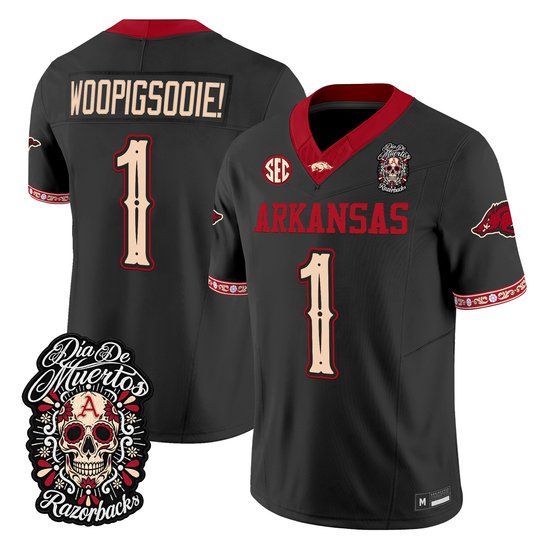 Men's Arkansas Razorbacks Día de los Muertos Vapor Limited Jersey - All Stitched