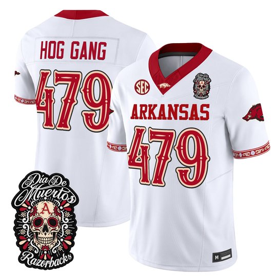 Men's Arkansas Razorbacks Día de los Muertos Vapor Limited Jersey - All Stitched