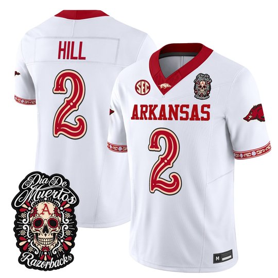 Men's Arkansas Razorbacks Día de los Muertos Vapor Limited Jersey - All Stitched