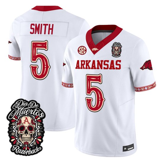 Men's Arkansas Razorbacks Día de los Muertos Vapor Limited Jersey - All Stitched