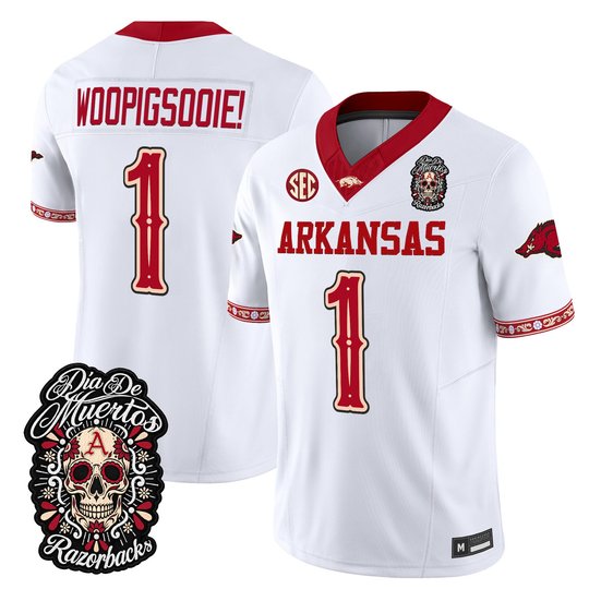 Men's Arkansas Razorbacks Día de los Muertos Vapor Limited Jersey - All Stitched