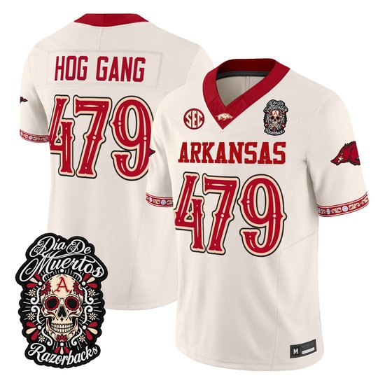 Men's Arkansas Razorbacks Día de los Muertos Vapor Limited Jersey - All Stitched