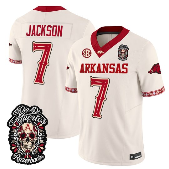 Men's Arkansas Razorbacks Día de los Muertos Vapor Limited Jersey - All Stitched