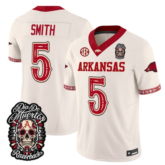 Men's Arkansas Razorbacks Día de los Muertos Vapor Limited Jersey - All Stitched