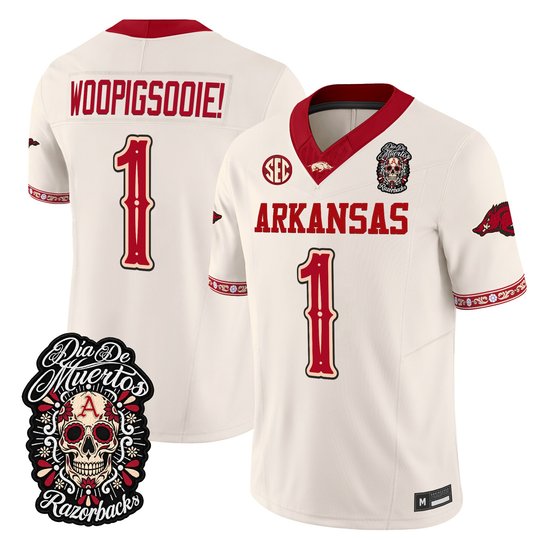 Men's Arkansas Razorbacks Día de los Muertos Vapor Limited Jersey - All Stitched