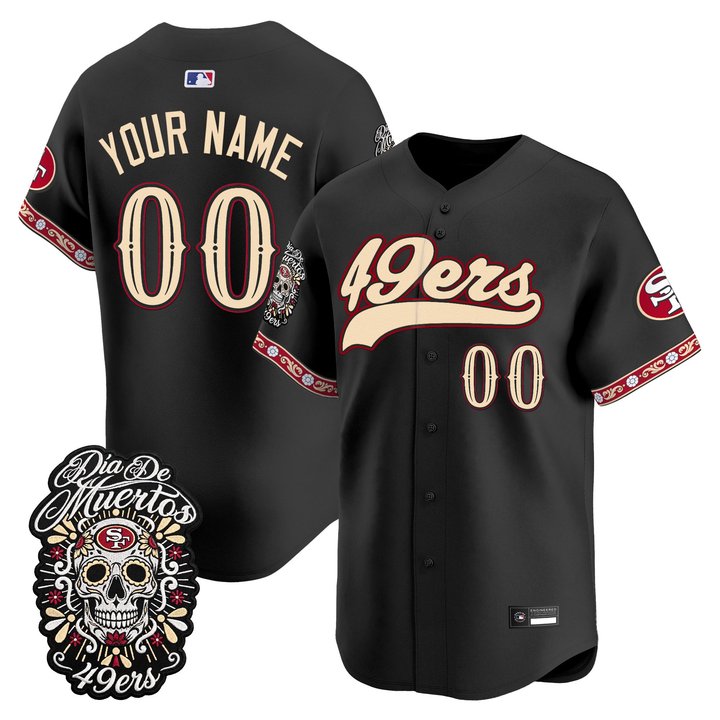 San Francisco 49ers Día de los Muertos Vapor Limited Custom Baseball Jersey - All Stitched