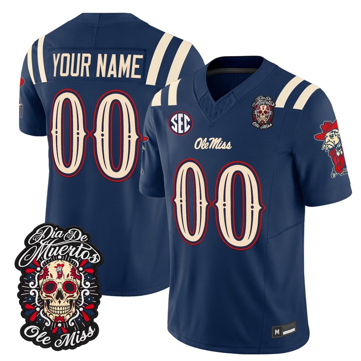 Ole Miss Rebels Día de los Muertos Vapor Limited Custom Jersey - All Stitched