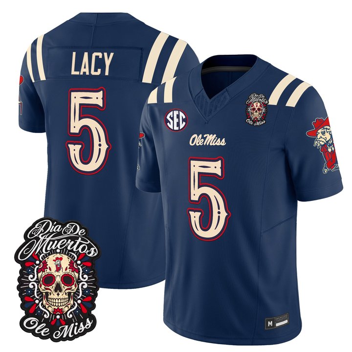 Men's Ole Miss Rebels Día de los Muertos Vapor Limited Jersey - All Stitched