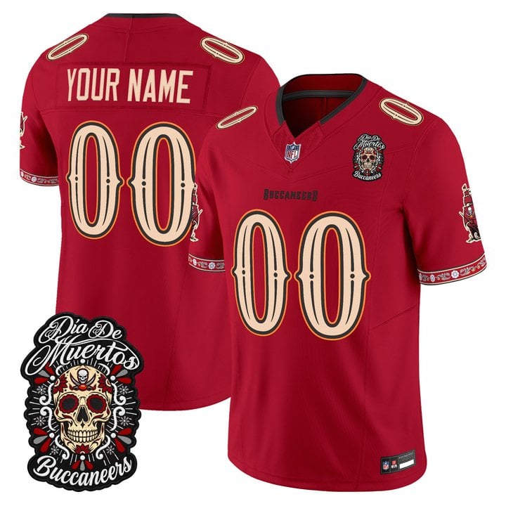 Tampa Bay Buccaneers Día de los Muertos Vapor Limited Custom Jersey - All Stitched