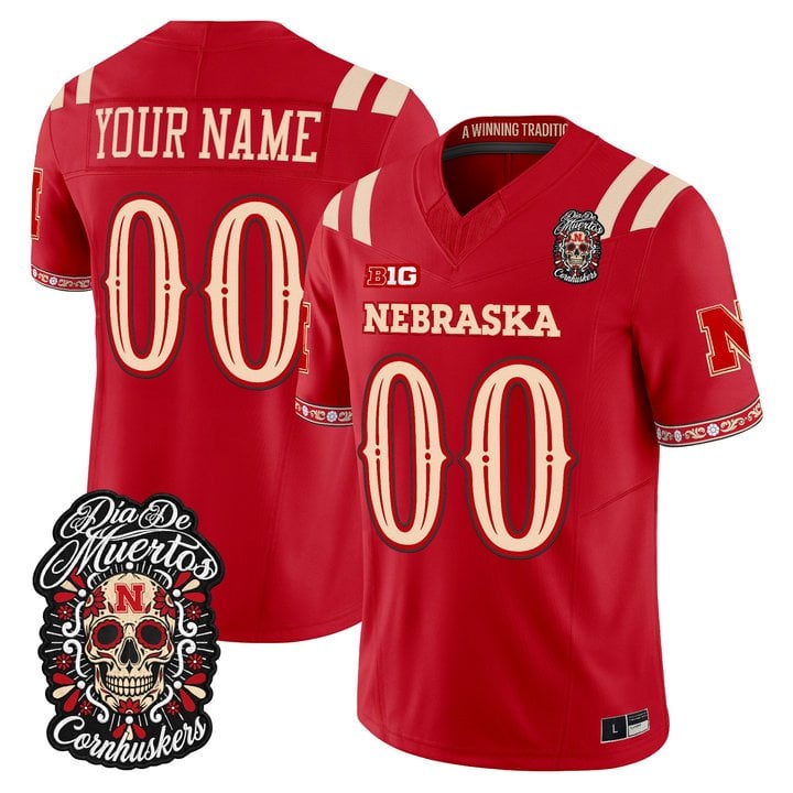 Nebraska Cornhuskers Día de los Muertos Vapor Limited Custom Jersey - All Stitched