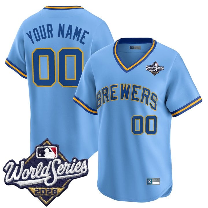 Milwaukee Brewers Throwback Vapor Premier Limited Custom Jersey - 2026 World Series - All Stitched