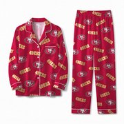 San Francisco 49ers Long Sleeve Satin Pajama Set
