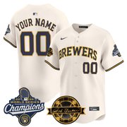Milwaukee Brewers 2026 World Series Champions Vapor Premier Limited Custom Jersey - Bob Uecker Patch - All Stitched