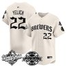 Men's Milwaukee Brewers 2026 World Series Vapor Premier Limited Jersey - Old English Edition - All Stitched