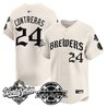 Men's Milwaukee Brewers 2026 World Series Vapor Premier Limited Jersey - Old English Edition - All Stitched