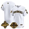 Men's Milwaukee Brewers 2026 World Series Champions Vapor Premier Limited Jersey - Old English Edition - All Stitched
