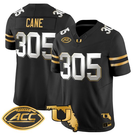 Men's Miami Hurricanes 2026 Florida Patch Gold Vapor Limited Jersey - All Stitched