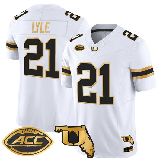 Men's Miami Hurricanes 2026 Florida Patch Gold Vapor Limited Jersey - All Stitched