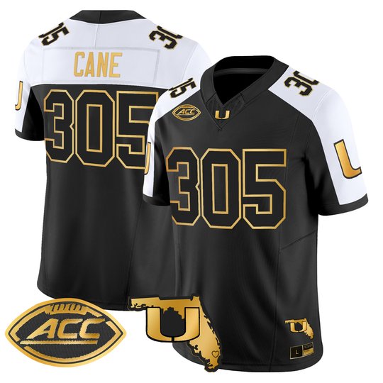 Men's Miami Hurricanes 2026 Florida Patch Gold Vapor Limited Jersey - All Stitched