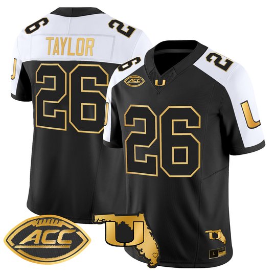 Men's Miami Hurricanes 2026 Florida Patch Gold Vapor Limited Jersey - All Stitched