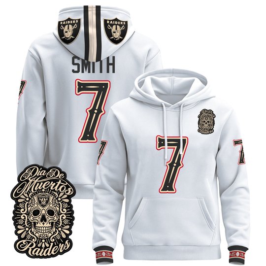 Men's Las Vegas Raiders Día de los Muertos Premium Pullover Hoodie - All Stitched