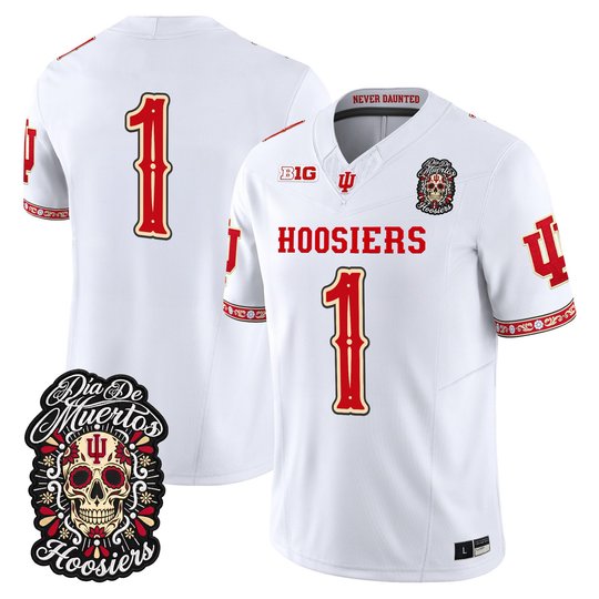 Men's Indiana Hoosiers Día de los Muertos Vapor Limited Jersey - All Stitched