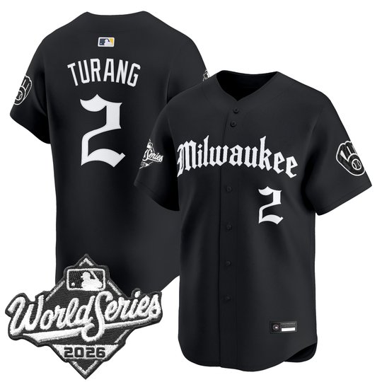 Men's Milwaukee Brewers 2026 World Series Vapor Premier Limited Jersey - Gothic Edition - All Stitched