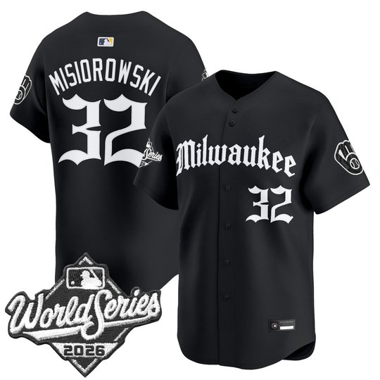 Men's Milwaukee Brewers 2026 World Series Vapor Premier Limited Jersey - Gothic Edition - All Stitched