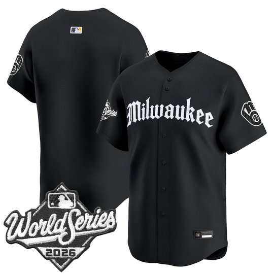 Men's Milwaukee Brewers 2026 World Series Vapor Premier Limited Jersey - Gothic Edition - All Stitched
