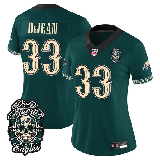 Women's Philadelphia Eagles Día de los Muertos Vapor Limited Jersey - All Stitched