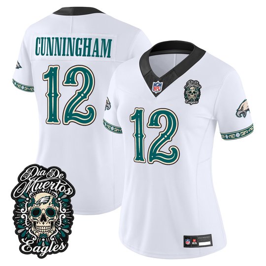 Women's Philadelphia Eagles Día de los Muertos Vapor Limited Jersey - All Stitched