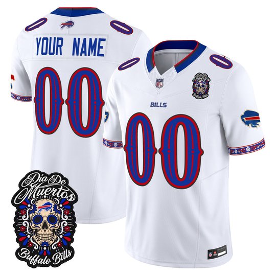 Buffalo Bills Día de los Muertos Vapor Limited Custom Jersey - All Stitched