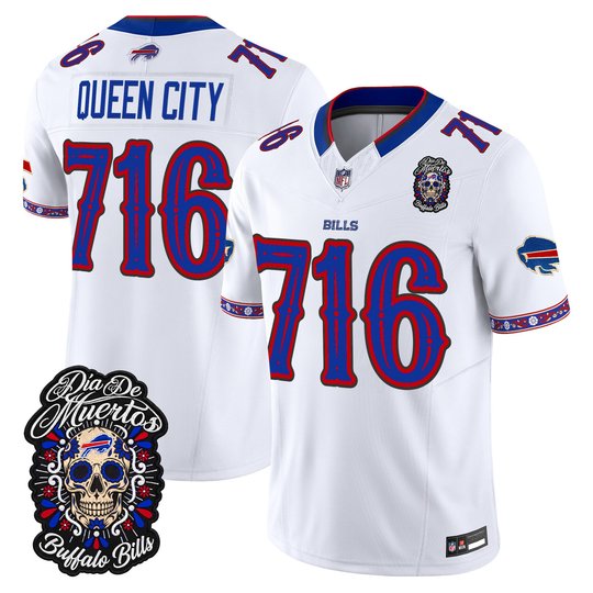 Men's Buffalo Bills Día de los Muertos Vapor Limited Jersey - All Stitched