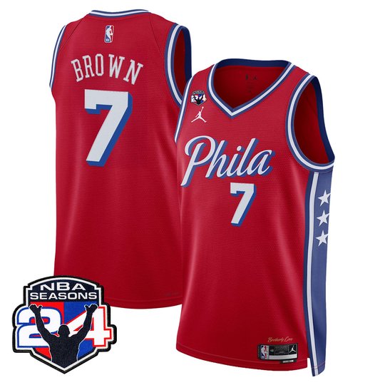 Men's Philadelphia 76ers Swingman Jersey - 24th Season Patch - All Stitched