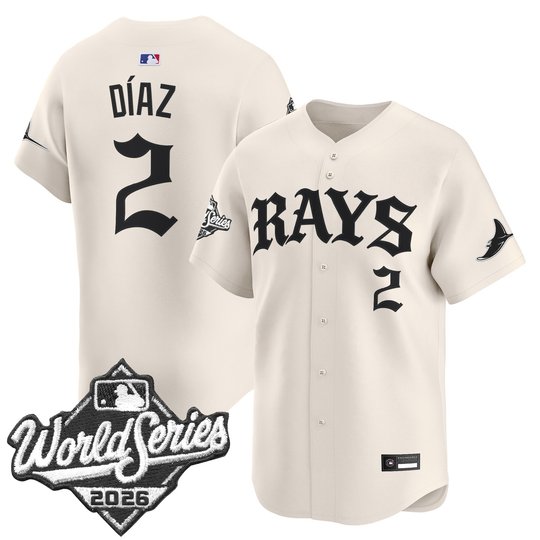 Men's Tampa Bay Rays 2026 World Series Vapor Premier Limited Jersey - Old English Edition - All Stitched
