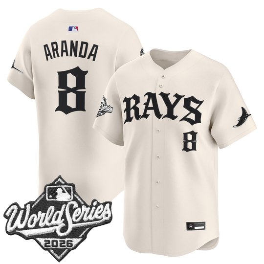 Men's Tampa Bay Rays 2026 World Series Vapor Premier Limited Jersey - Old English Edition - All Stitched